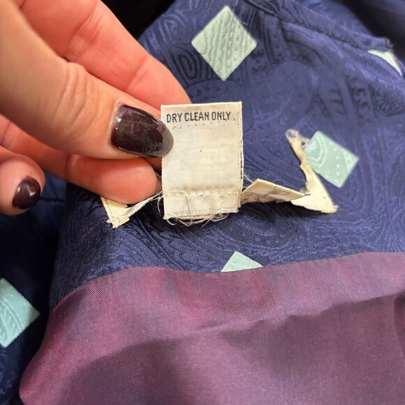 Vintage Richard Warren 100% Silk Textured Midi‎ Dress Short Sleeves Size 8 - Picture 10 of 16